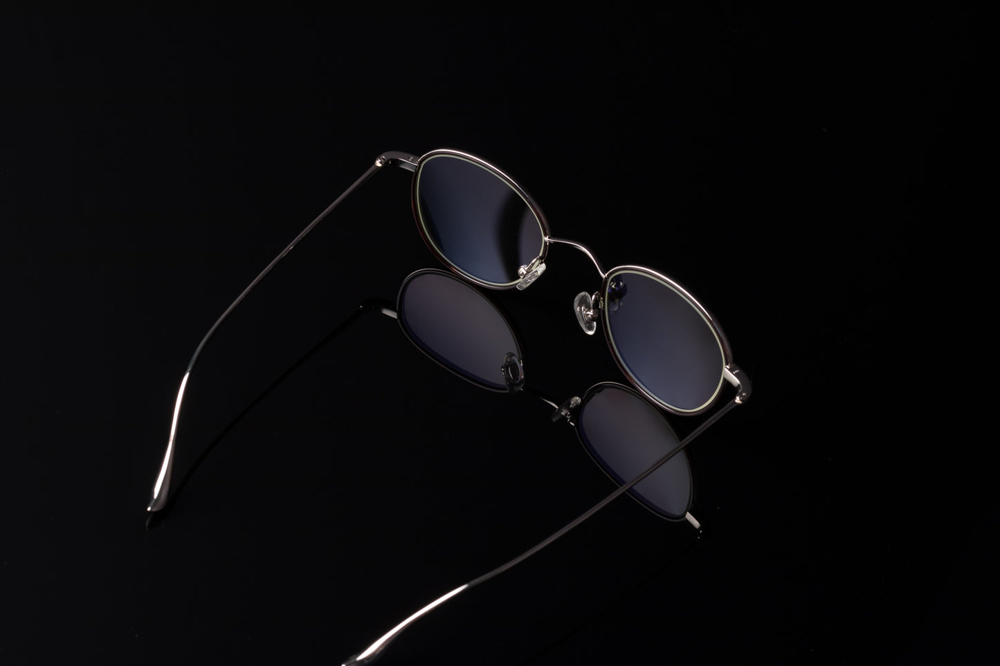 Gazal Gene Eyeglasses - Silver Gold Round Wire Sunglasses Studio - Legacy Collection - Gazal Eyecare