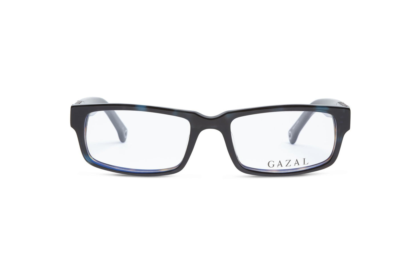 Gazal His Eyeglasses - Tortoise Blue Wide Rectangular Front View - HIS BY GAZAL - Legacy Collection - Gazal Eyecare