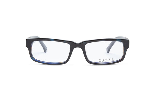Gazal His Eyeglasses - Tortoise Blue Wide Rectangular Front View - HIS BY GAZAL - Legacy Collection - Gazal Eyecare