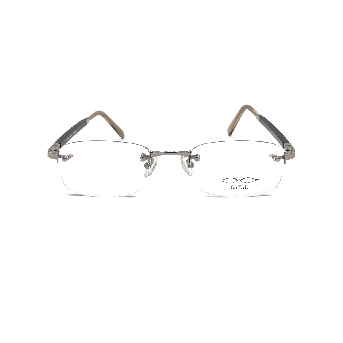 Gazal Eyewear Sticks and Stones GT 7003 Rimless White Gold Black White Horn Front