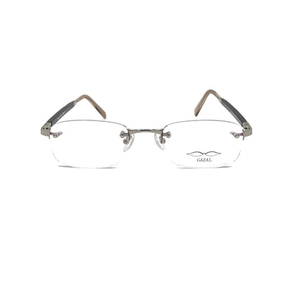 Gazal Eyewear Sticks and Stones GT 7003 Rimless White Gold Black White Horn Front