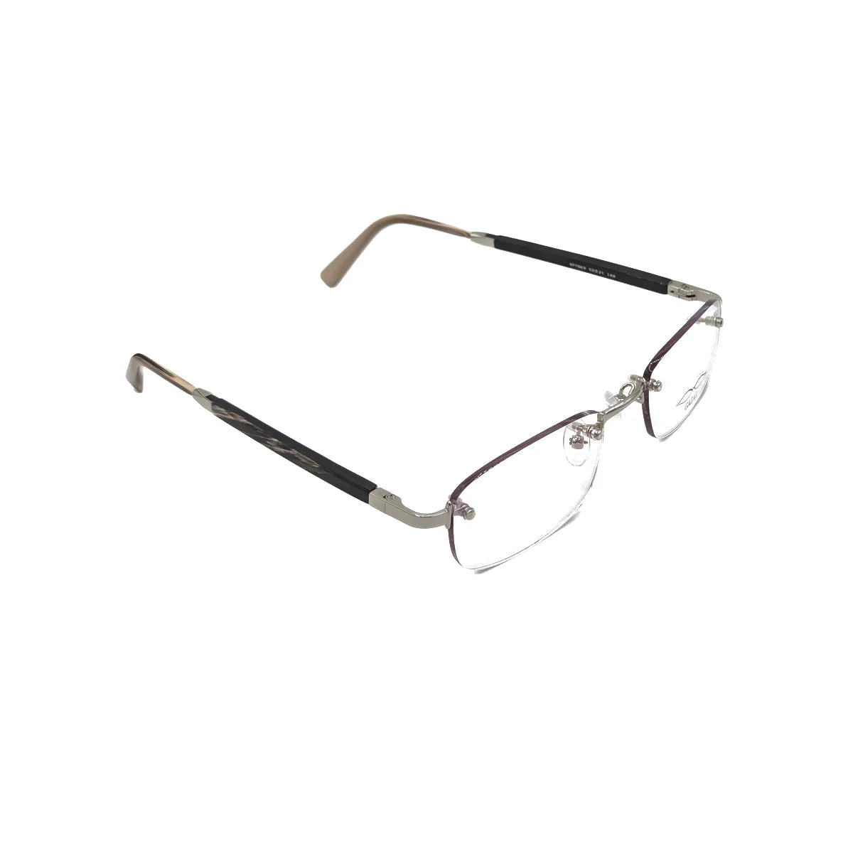 Gazal Eyewear Sticks and Stones GT 7003 Rimless White Gold Black White Horn Profile