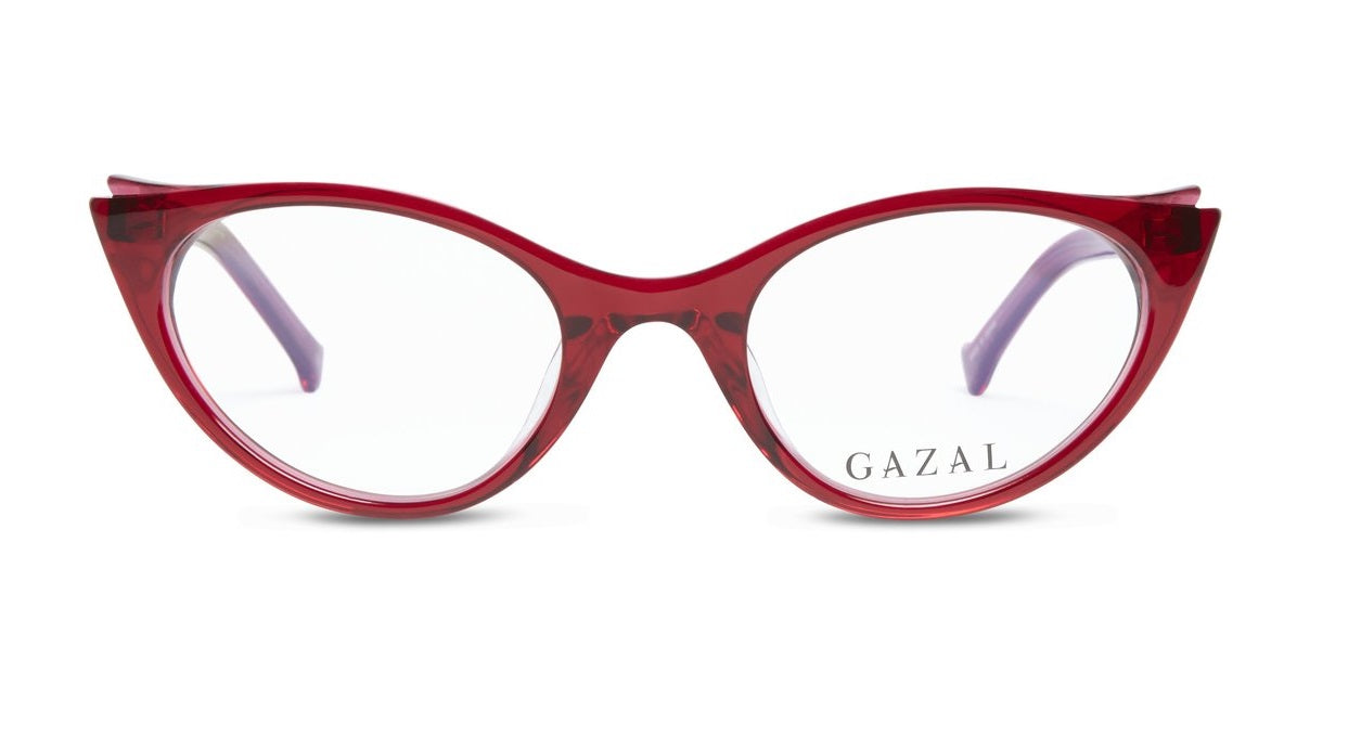 Gazal SyeahMeez Eyeglasses - Red Cherry Cat-Eye Detail Close-Up - Legacy Collection - Gazal Eyecare