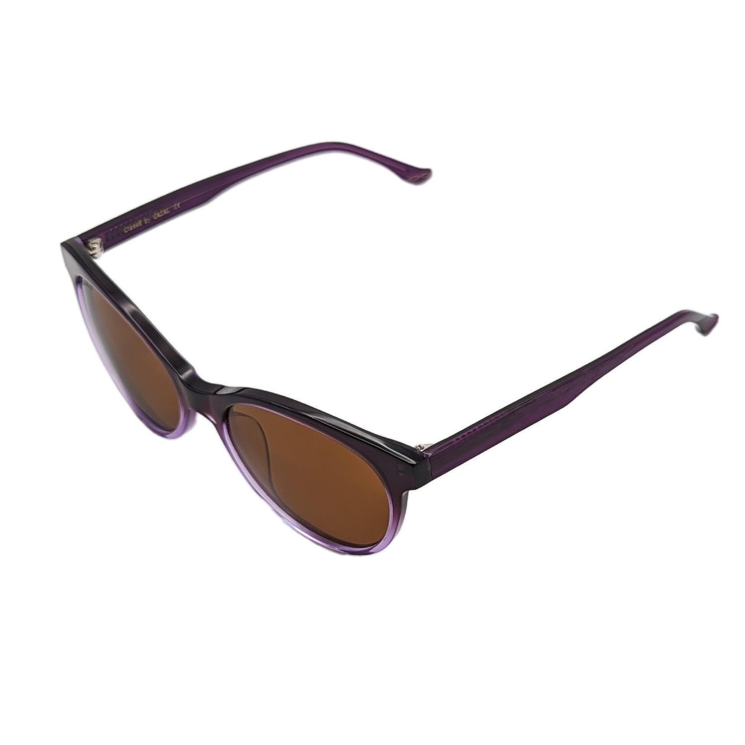 Round cat eye acetate ClassE Sunglasses by Gazal Eyewear in purple with brown lenses