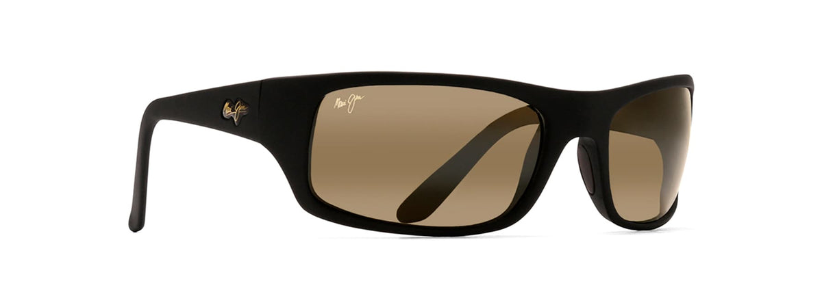Maui Jim Peahi sunglasses in Matte Black - HCL Bronze, angled view
