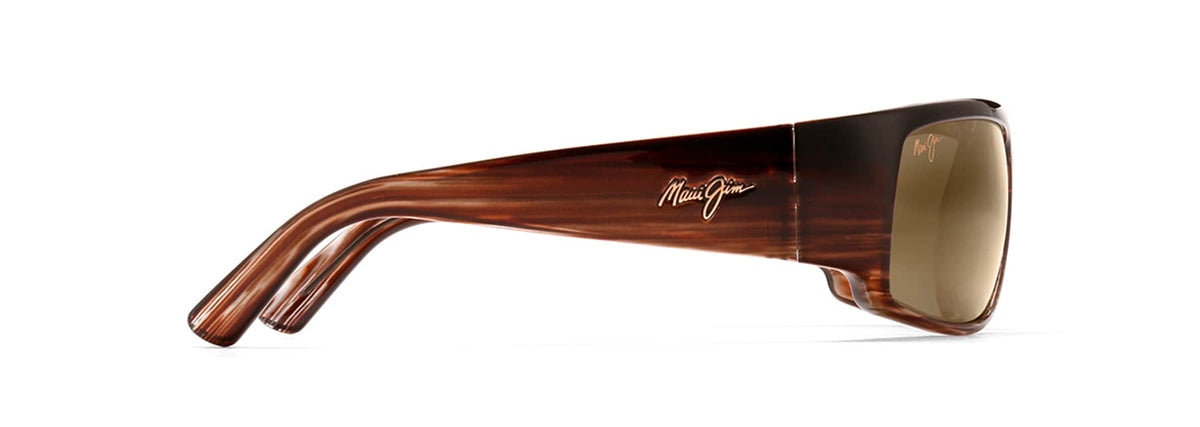 Maui Jim World Cup sunglasses in Chocolate Stripe Fade, side view