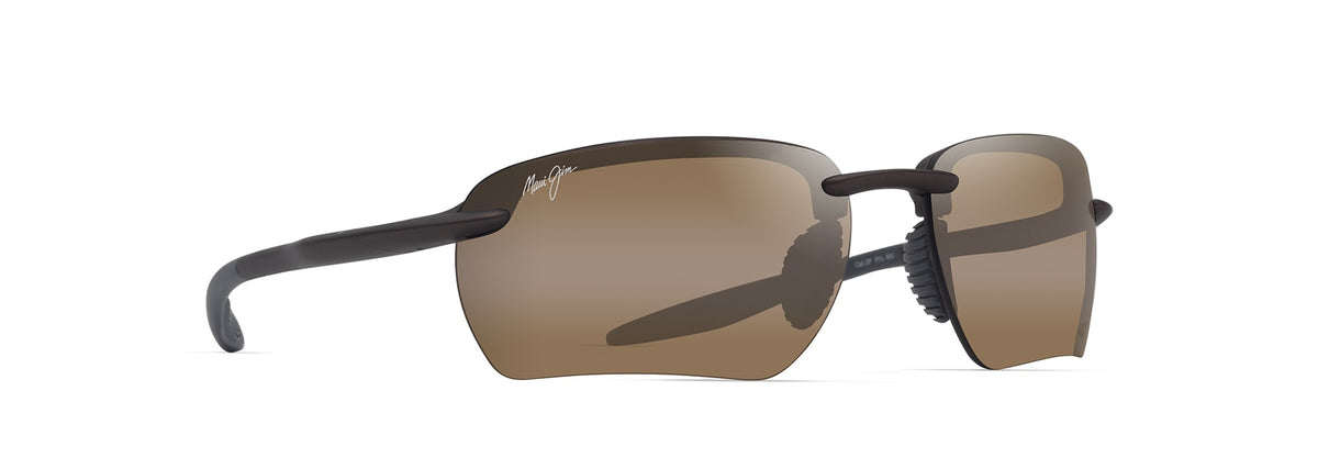 Maui Jim Hookipa Ultra G sunglasses in Matte Metal Brown, angled view