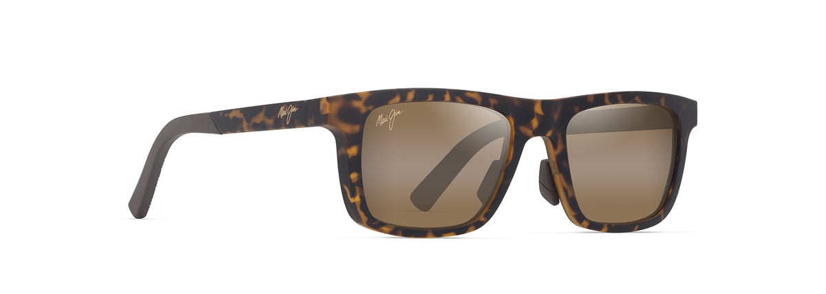 Maui Jim Moaka sunglasses in Matte Dark Havana, angled view