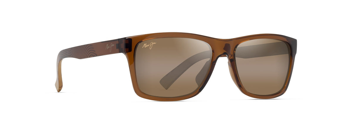 Maui Jim Kowelo sunglasses in Shiny Transparent Dark Brown, angled view