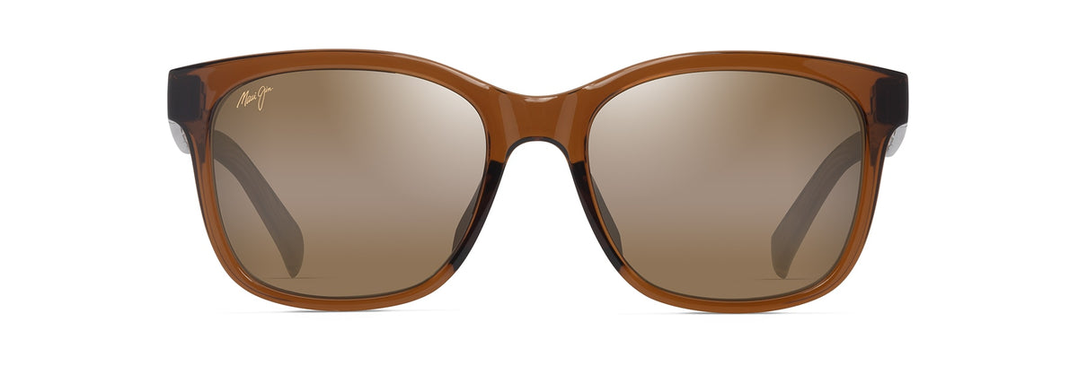 Maui Jim Owelo sunglasses in Shiny Transparent Dark Brown, front view