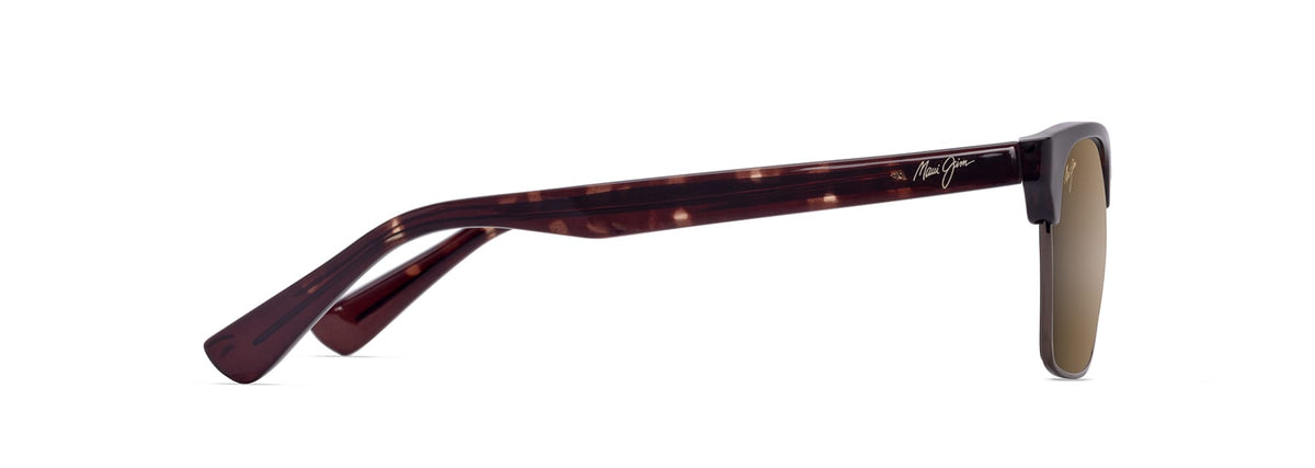 Maui Jim Kawika XL sunglasses in Shiny Reddish Havana, side view