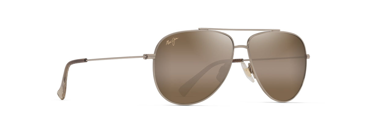 Maui Jim Hauoli XS sunglasses in Shiny Light Gold - HCL Bronze, angled view