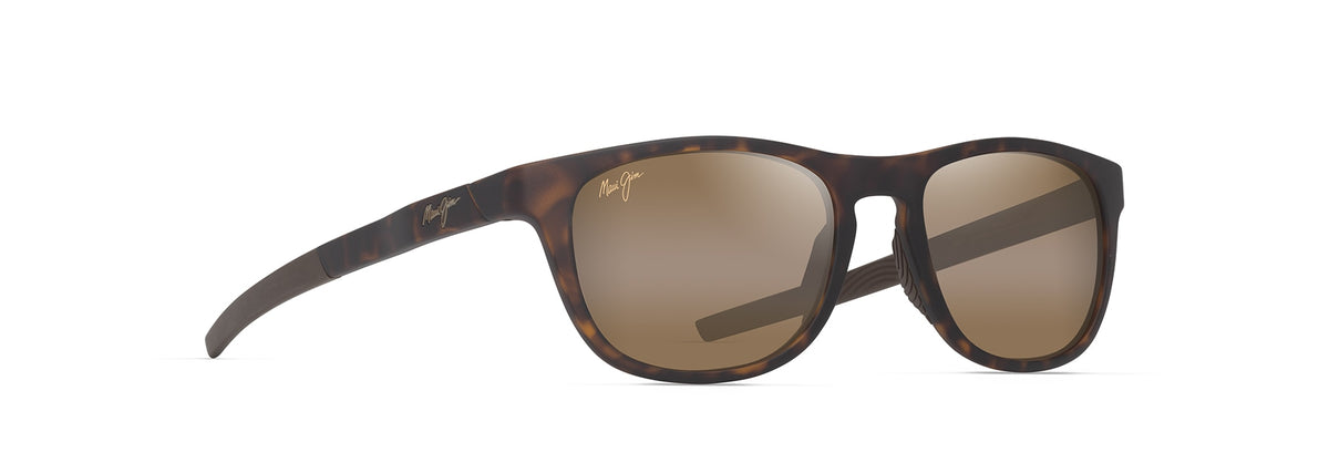 Maui Jim Melemele sunglasses in Matte Dark Havana, angled view