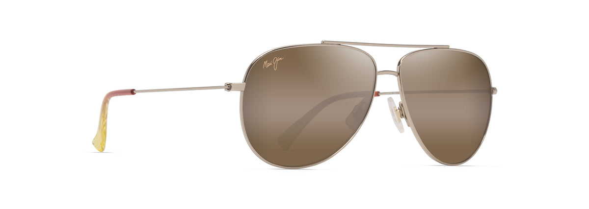 Maui Jim Hauoli sunglasses in Shiny Light Gold - HCL Bronze Bi-Gradient, angled view
