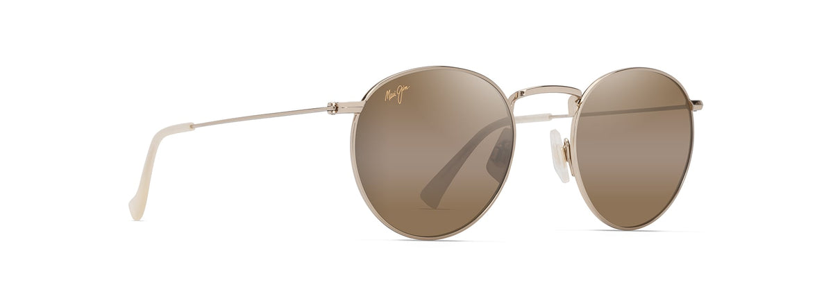 Maui Jim Pūkaua sunglasses in Shiny Light Gold - HCL Bronze Bi-Gradient, angled view