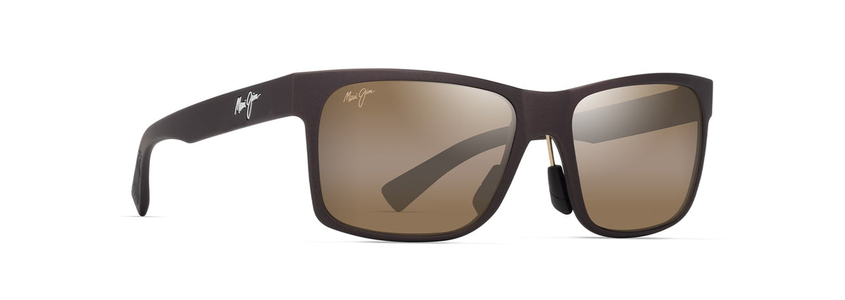 Maui Jim Hoopili sunglasses in Matte Metallic Brown, angled view