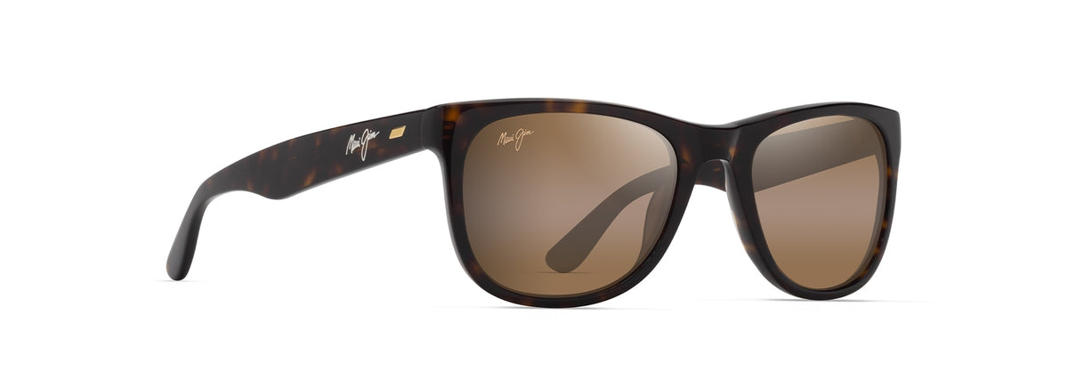 Maui Jim Kikonia sunglasses in Shiny Dark Havana, angled view