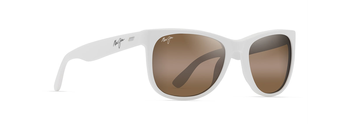 Maui Jim Kikonia XL sunglasses in Shiny Solid White, angled view