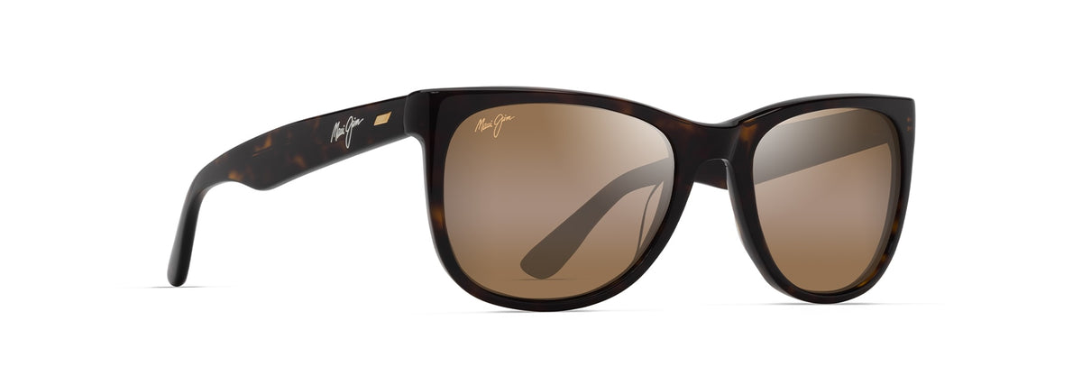 Maui Jim Kikonia XL sunglasses in Shiny Dark Havana, angled view