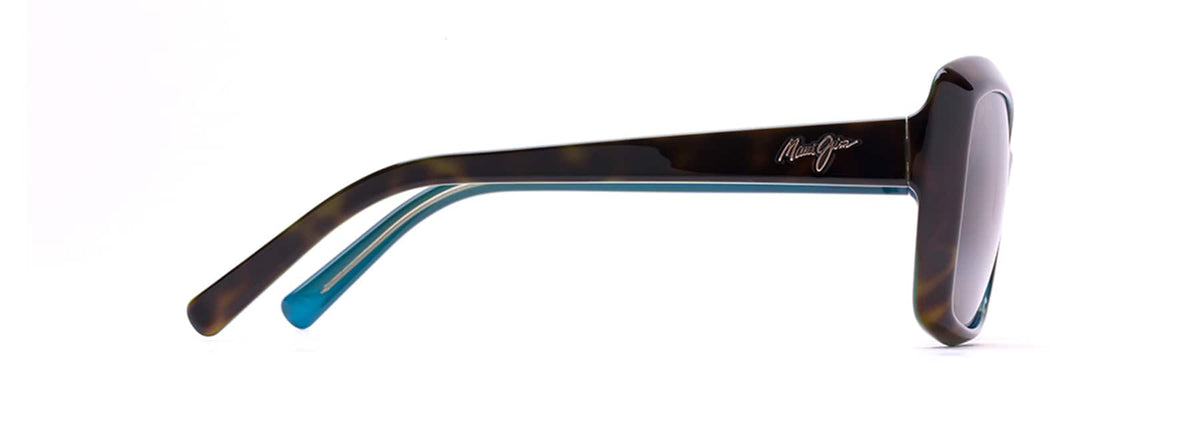 Maui Jim Orchid sunglasses in Shiny Tortoise with Peacock Blue, side view