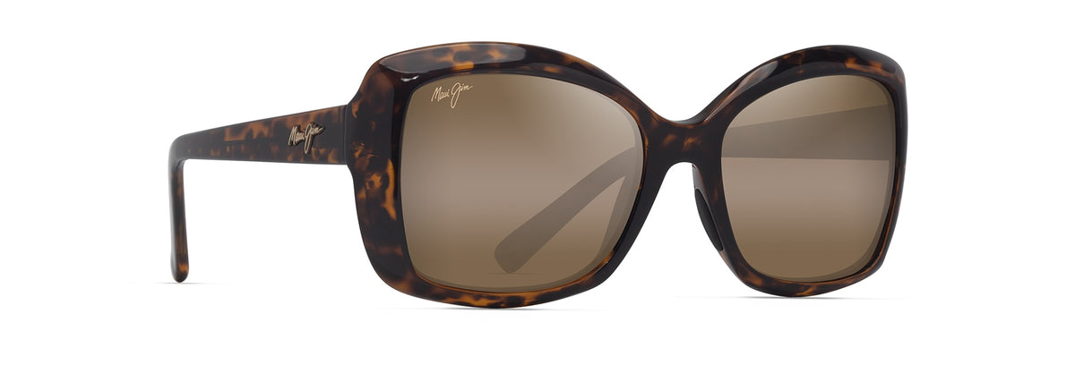 Maui Jim Orchid sunglasses in Shiny Dark Havana, angled view