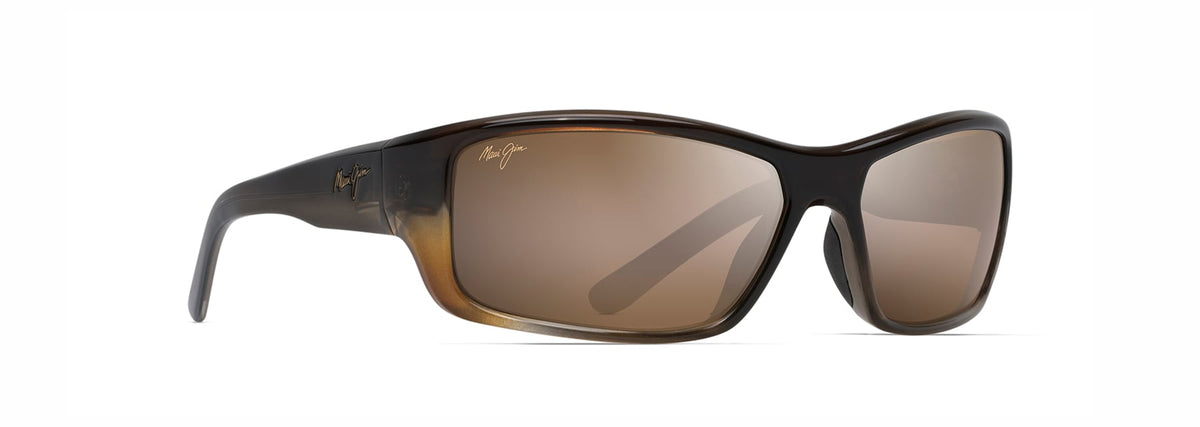 Maui Jim Barrier Reef sunglasses in Brown with Gold, angled view