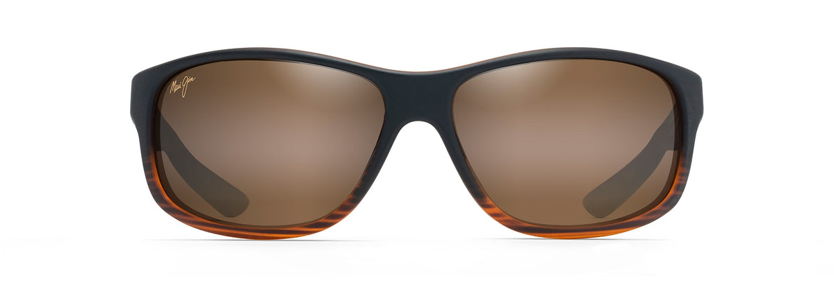 Maui Jim Kaiwi Channel sunglasses in Stripe Dark Brown, front view