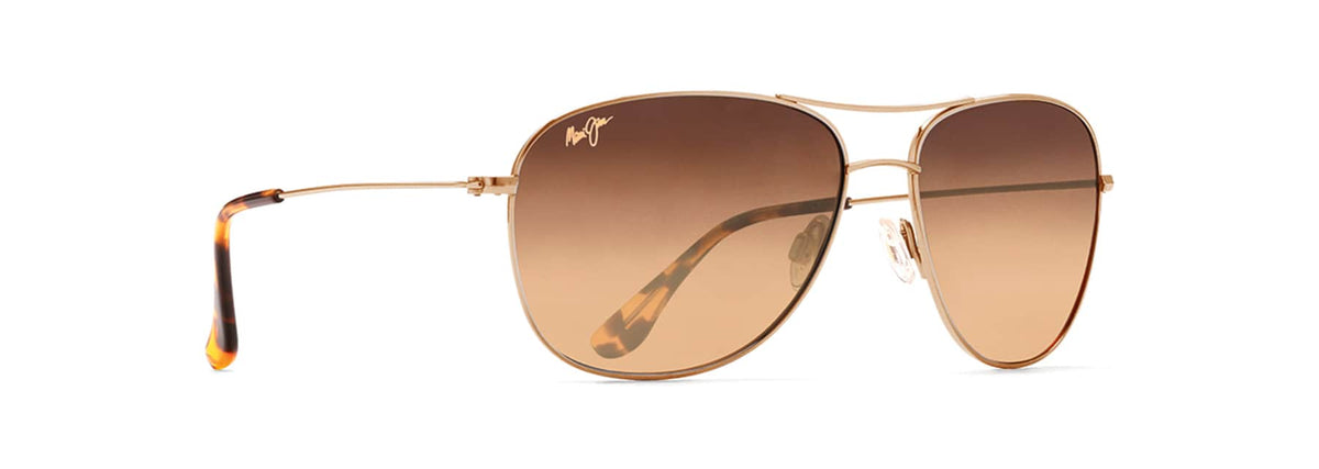 Maui Jim Cliff House sunglasses in Gold, angled view