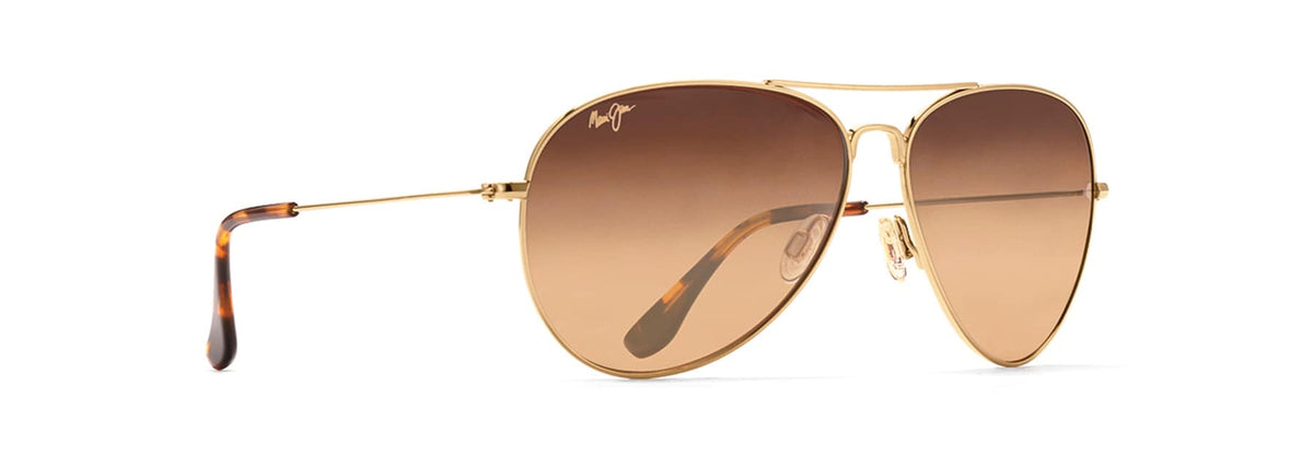Maui Jim Mavericks sunglasses in Gold, angled view
