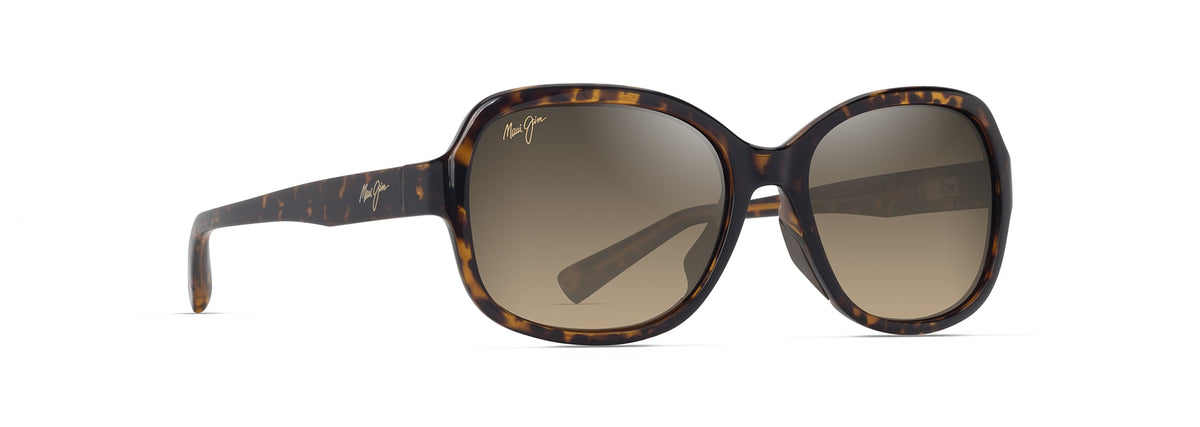 Maui Jim Hiluhilu sunglasses in Shiny Dark Havana, angled view