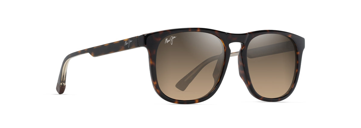 Maui Jim Kupa'a sunglasses in Shiny Dark Havana with Trans Yellow, angled view
