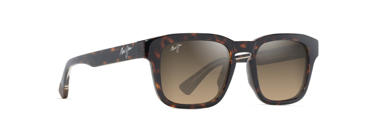 Maui Jim Maluhia sunglasses in Shiny Dark Havana with Trans Yellow, angled view
