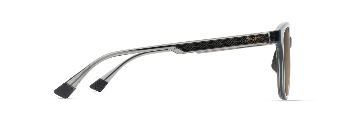 Maui Jim Ku'ikahi AF sunglasses in Shiny Trans Dark Grey, side view
