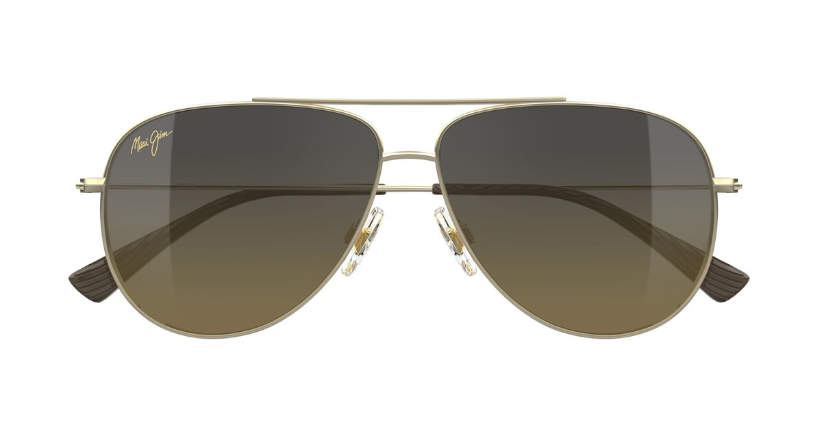Maui Jim Hauoli sunglasses in Shiny Light Gold - HCL Bronze SuperThin Glass, front view