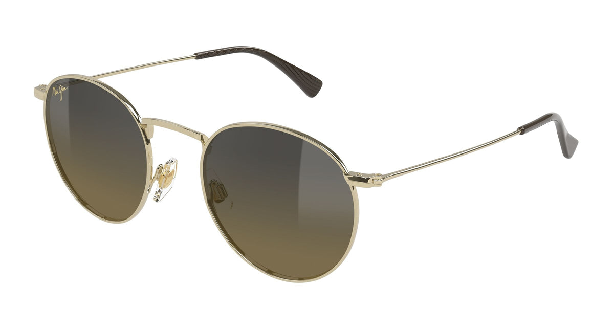 Maui Jim Pūkaua sunglasses in Shiny Light Gold - HCL Bronze SuperThin Glass, angled view