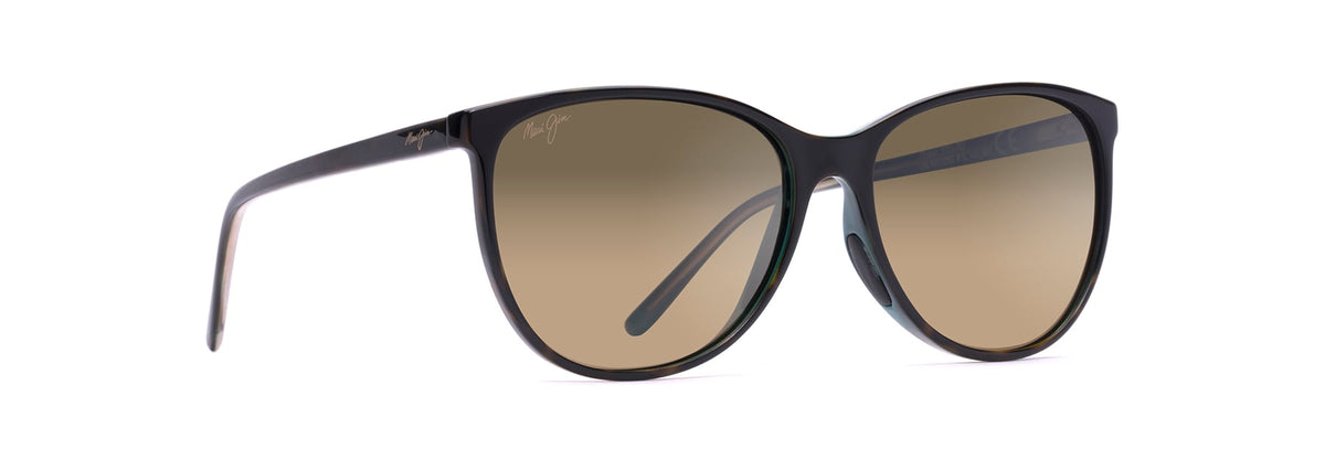 Maui Jim Ocean sunglasses in Shiny Tortoise with Peacock, angled view