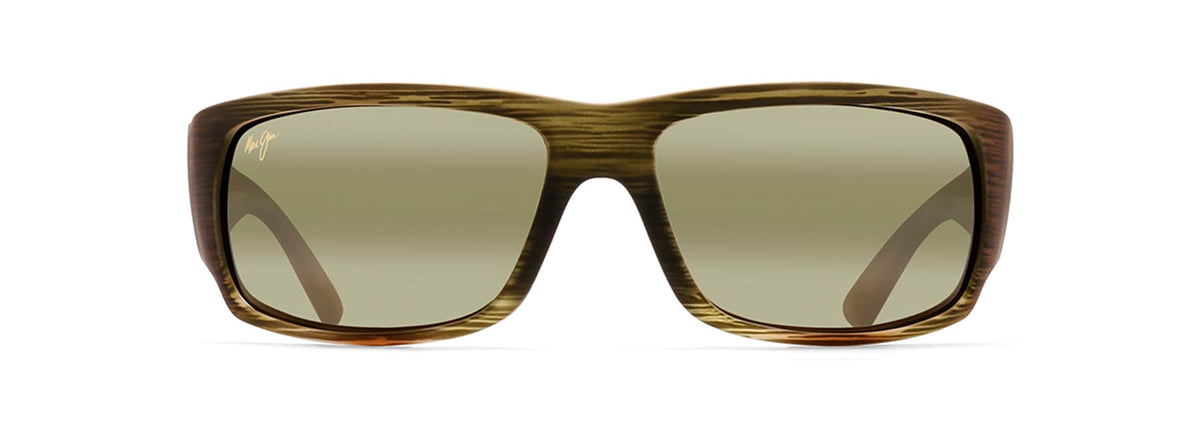 Maui Jim World Cup sunglasses in Matte Green Stripe Rubber, front view