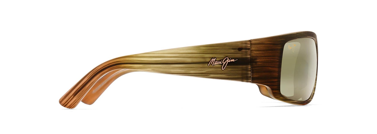Maui Jim World Cup sunglasses in Matte Green Stripe Rubber, side view