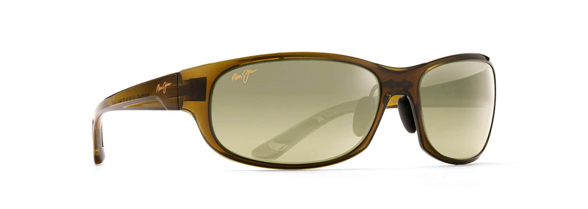 Maui Jim Twin Falls sunglasses in Olive Fade, angled view