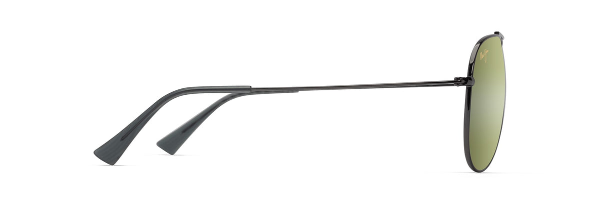 Maui Jim Hauoli HT665-17 sunglasses, dark ruthenium frame with Maui HT olive lens, side view