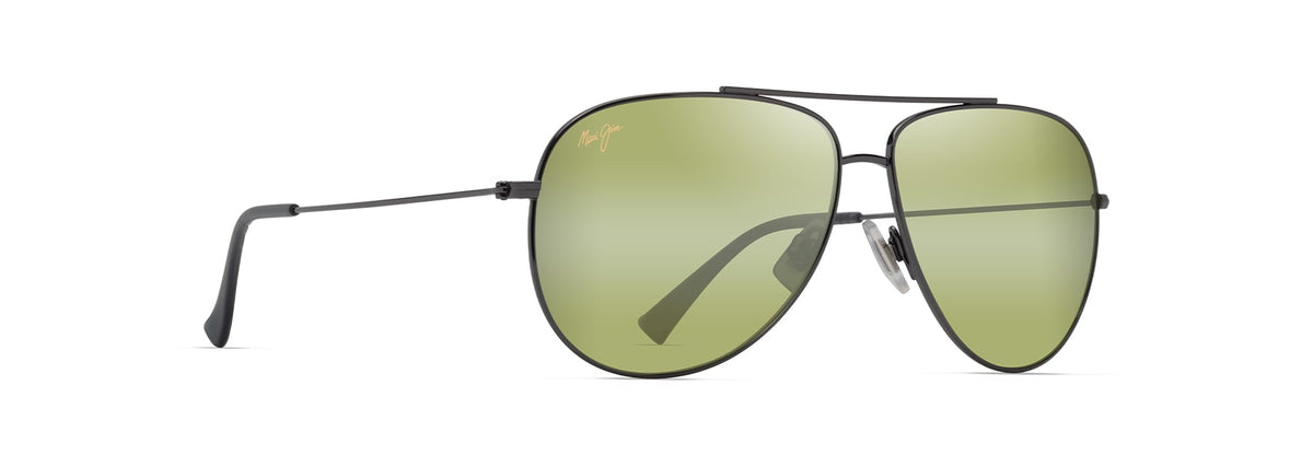 Maui Jim Hauoli XL sunglasses in Matte Dark Ruthenium, angled view
