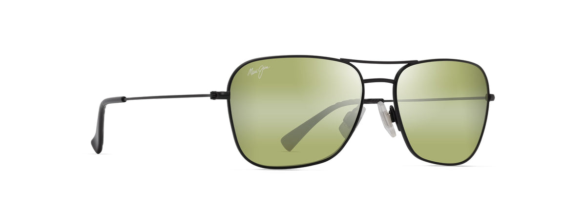 Maui Jim Na'auao sunglasses in Matte Black, angled view