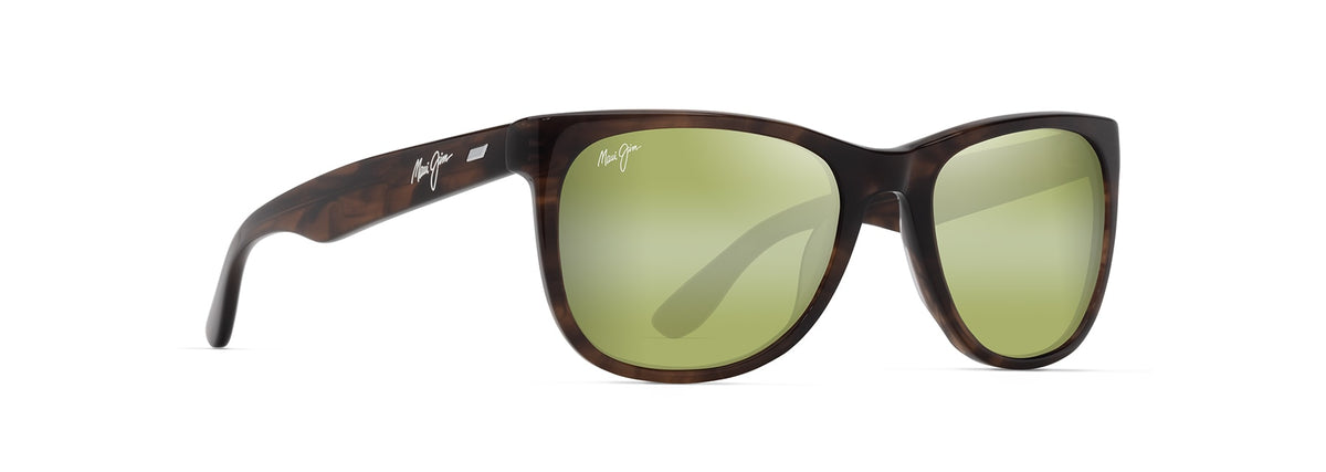 Maui Jim Kikonia XL sunglasses in Shiny Melange Brown Havana, angled view