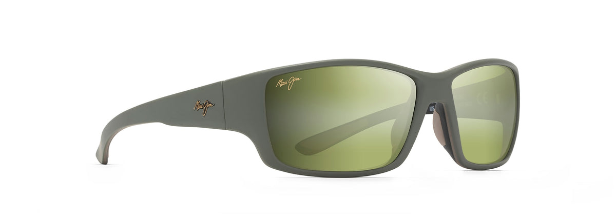 Maui Jim Local Kine sunglasses in Black Matte Khaki/Brown, angled view
