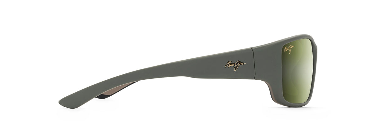 Maui Jim Local Kine sunglasses in Black Matte Khaki/Brown, side view