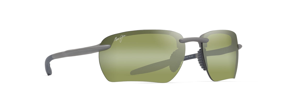 Maui Jim Hookipa Ultra G sunglasses in Matte Metal Grey, angled view