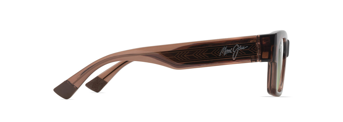 Maui Jim Kenui sunglasses in Shiny Trans Light Brown, side view