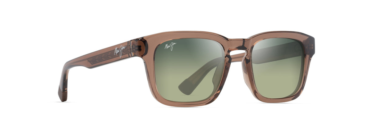 Maui Jim Maluhia sunglasses in Shiny Trans Light Brown, angled view