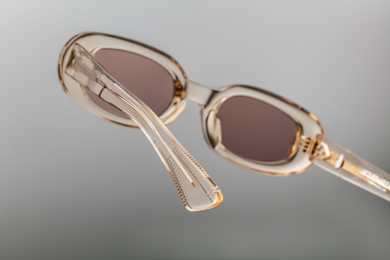 Besset Jacques Marie Mage Round Oval Sunglasses Pearl Clear Pink