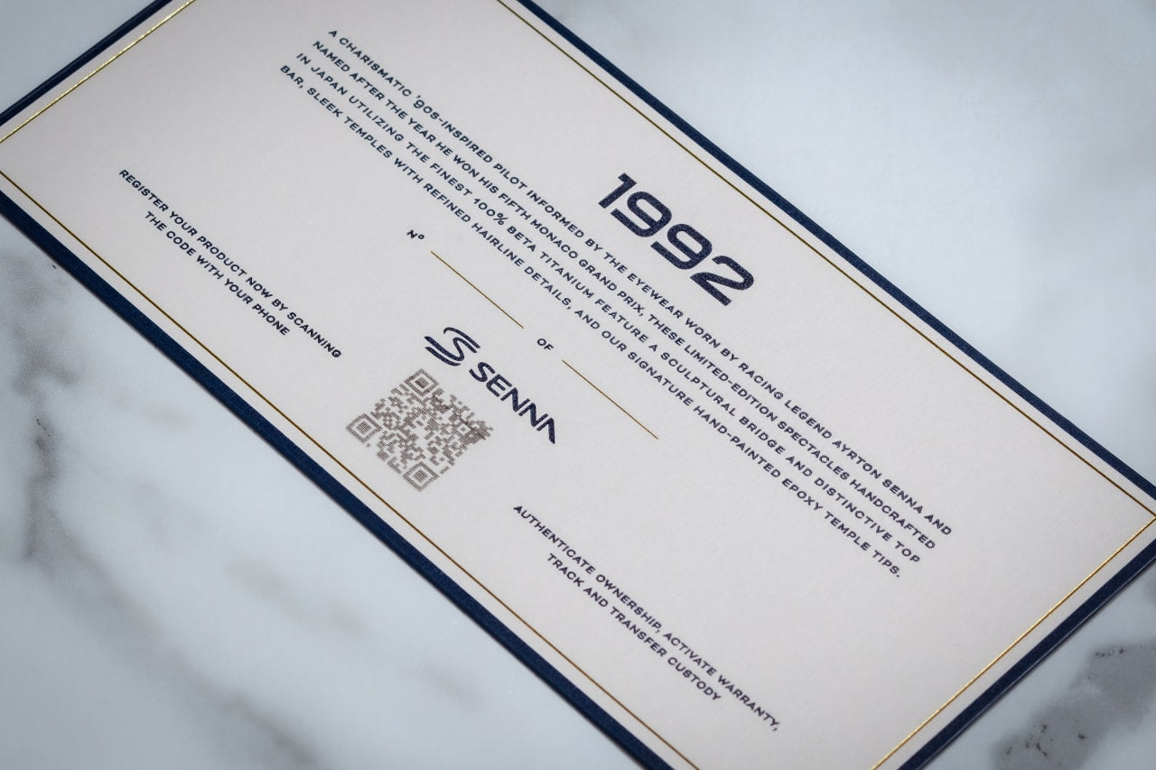 Presented in a limited run, the 1992 comes complete with a numbered certificate of authenticity. - Temple Detail